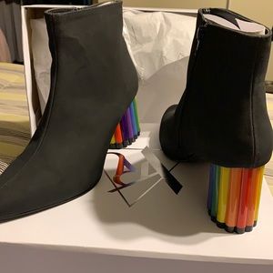 New pair of rainbow heel boots never been worn